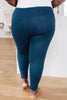 Mesh Insert Athletic Leggings In Teal