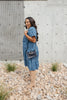 Fall Fancy Tiered Dress In Blue Dawn