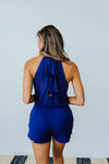 Hayley Halter Romper In Navy