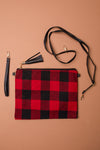 Holiday Check Crossbody Clutch