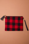Holiday Check Crossbody Clutch