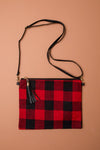 Holiday Check Crossbody Clutch
