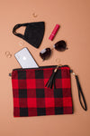Holiday Check Crossbody Clutch