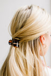 Melted Mini Claw Clip in Brown & Ivory