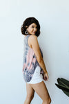 Caribbean Tie Dye Tank In Mauve