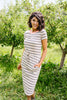 Striped Drawstring T-Shirt Dress