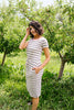 Striped Drawstring T-Shirt Dress