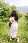 Striped Drawstring T-Shirt Dress