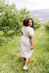 Striped Drawstring T-Shirt Dress