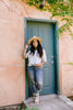 Top Stitch V-Neck In Heather Gray