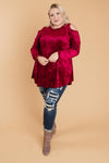 Crushing It Cold Shoulder Blouse In Ruby