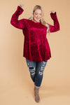 Crushing It Cold Shoulder Blouse In Ruby