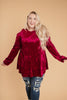 Crushing It Cold Shoulder Blouse In Ruby