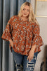Floral Collage Top in Cognac