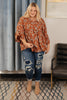 Floral Collage Top in Cognac