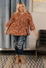 Floral Collage Top in Cognac