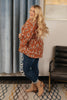 Floral Collage Top in Cognac