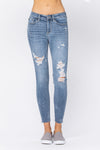 Piper - Judy Blue Mid-Rise Skinny Destroyed Hem
