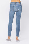 Piper - Judy Blue Mid-Rise Skinny Destroyed Hem