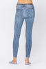 Piper - Judy Blue Mid-Rise Skinny Destroyed Hem