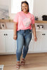 Abstract Graphic Tee in Pink