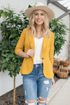 Acting Like A Lady Blazer in Mustard