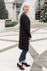 Alexis Lightweight Long Knit Cardigan in Black
