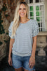 All In The Sleeves Striped Top in Navy/White