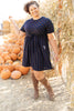 Angles And Stripes Dress in Navy