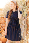Angles And Stripes Dress in Navy