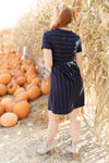 Angles And Stripes Dress in Navy