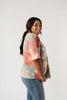 Waffle Knit Tie Dye Top In Sunrise
