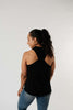 Running Behind Twist Back Tank In Black