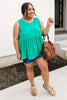 Basic Babydoll Tank In Kelly Green