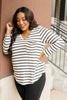Basically Striped Long Sleeve Top in Ivory and Black