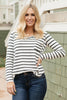 Basically Striped Long Sleeve Top in Ivory and Black