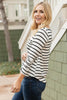Basically Striped Long Sleeve Top in Ivory and Black