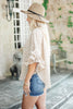 Be Mine Ruffle Sleeve Top in Oatmeal