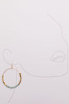 Beaded Stone Hoop Earrings