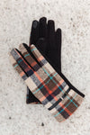 Beautifully Buckled Wool Gloves in Plaid