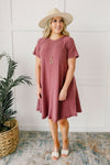 Best Of The Basic Tee Shirt Dress in Burgundy