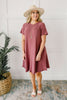 Best Of The Basic Tee Shirt Dress in Burgundy