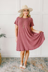 Best Of The Basic Tee Shirt Dress in Burgundy