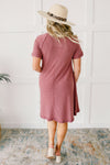 Best Of The Basic Tee Shirt Dress in Burgundy