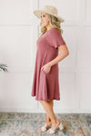 Best Of The Basic Tee Shirt Dress in Burgundy