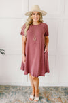 Best Of The Basic Tee Shirt Dress in Burgundy