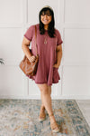 Best Of The Basic Tee Shirt Dress in Burgundy
