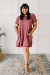Best Of The Basic Tee Shirt Dress in Burgundy