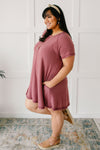 Best Of The Basic Tee Shirt Dress in Burgundy