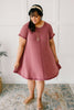 Best Of The Basic Tee Shirt Dress in Burgundy